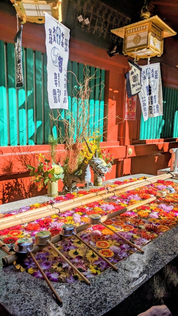 神田明神　新年　花手水【埼玉県川越市葬儀セレモニーサロン】